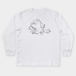 Camel and Hippo in the Water Kids Long Sleeve T-Shirt